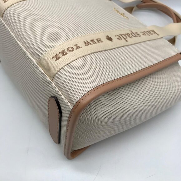 Kate Spade Beige Canvas Kip Convertible Tote Bag - Picture 7 of 11